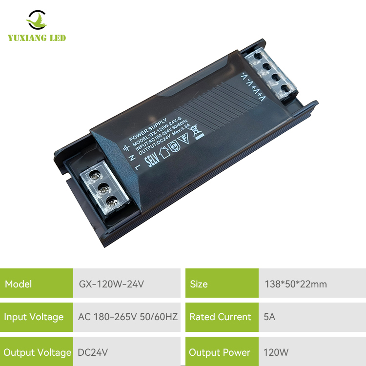24V120W الجهد المستمر سليم LED تحويل التيار الكهربائي