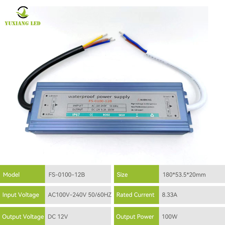 IP67 12v 100w B سلسلة ماء بقيادة التيار الكهربائي