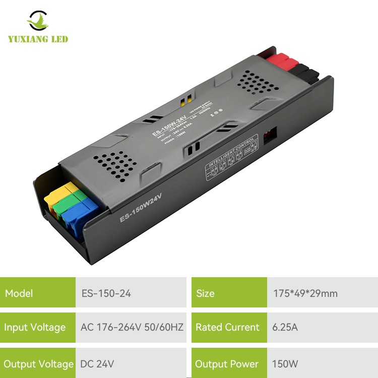 مصدر طاقة خطي LED قابل للتعتيم نصف وعاء موديل ES 24V 150W